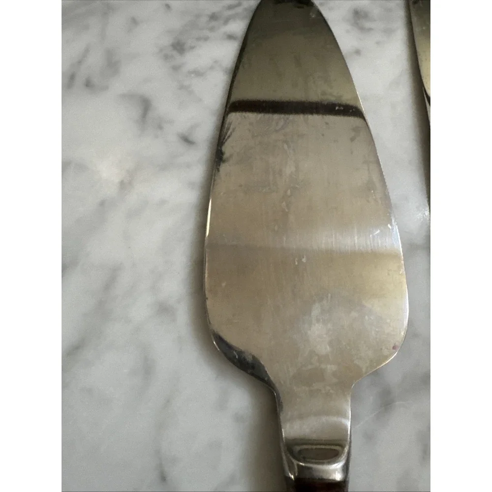 Rogers Bros Stainless KINGS STYLE Shell Motif 2 pc Serving Set 1847 E.P. Korea